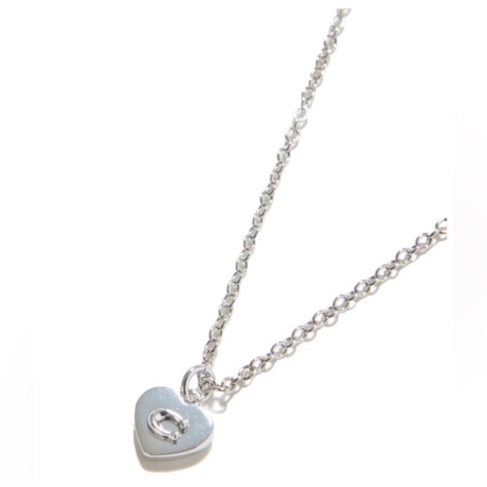 Coach Silver Heart Pendant Necklace - Women Jewelry